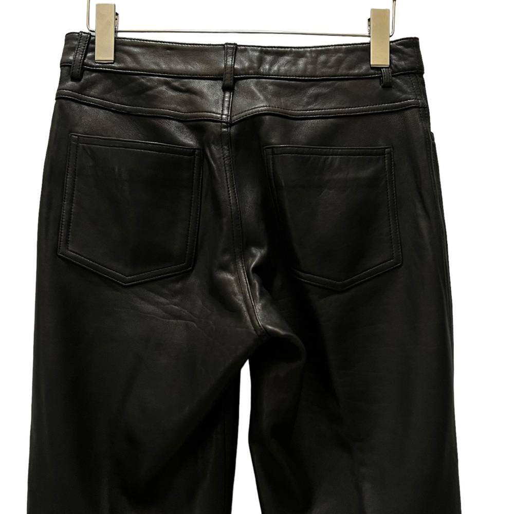 MODA INTERNATIONAL 100% Black Leather Lined Pants Size 6 - Picture 8 of 14